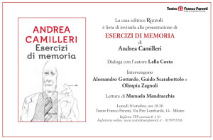 Invito Camilleri 30 ottobre Teatro Parenti Milano