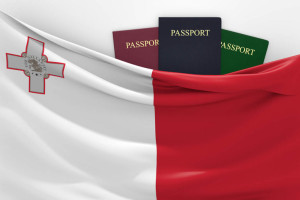 Travel and tourism in Malta, with assorted passports